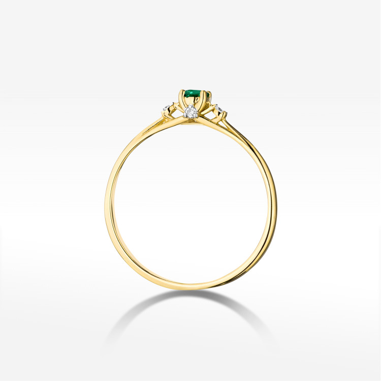 Pierścionek W0614 Szmaragd 0,196ct żółte złoto
