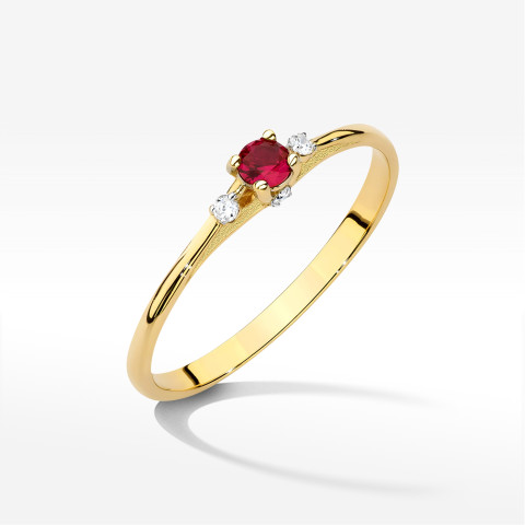 Pierścionek W0614 Rubin 0,196ct żółte złoto