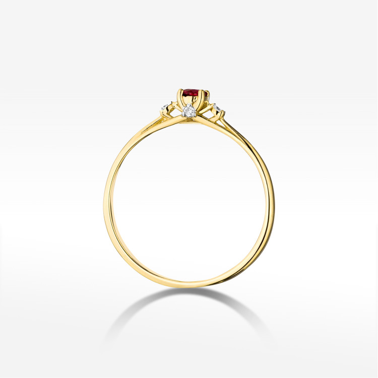 Pierścionek W0614 Rubin 0,196ct żółte złoto