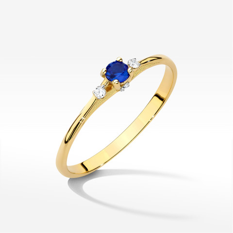 Pierścionek W0614 Szafir 0,196ct zółte złoto