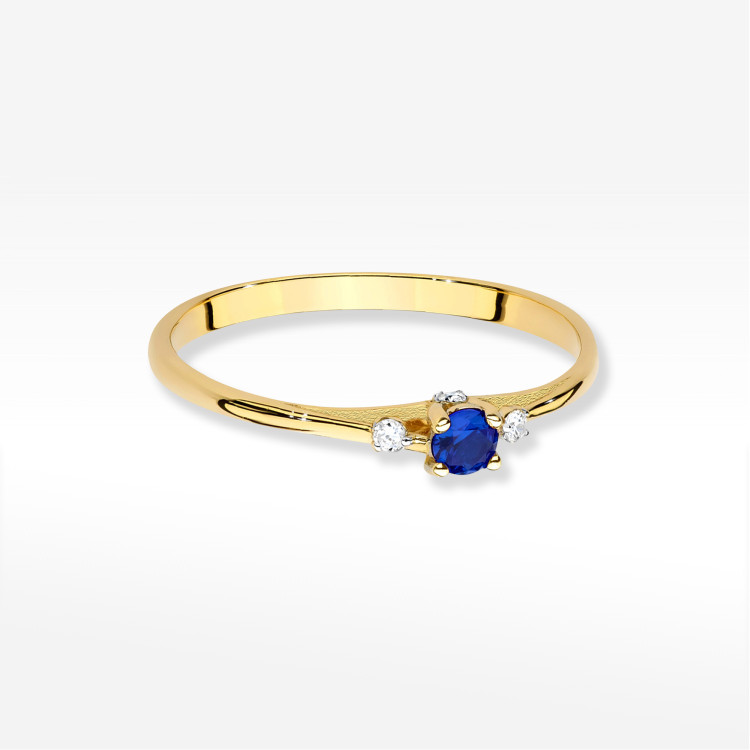 Pierścionek W0614 Szafir 0,196ct zółte złoto