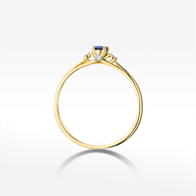 Pierścionek W0614 Szafir 0,196ct zółte złoto