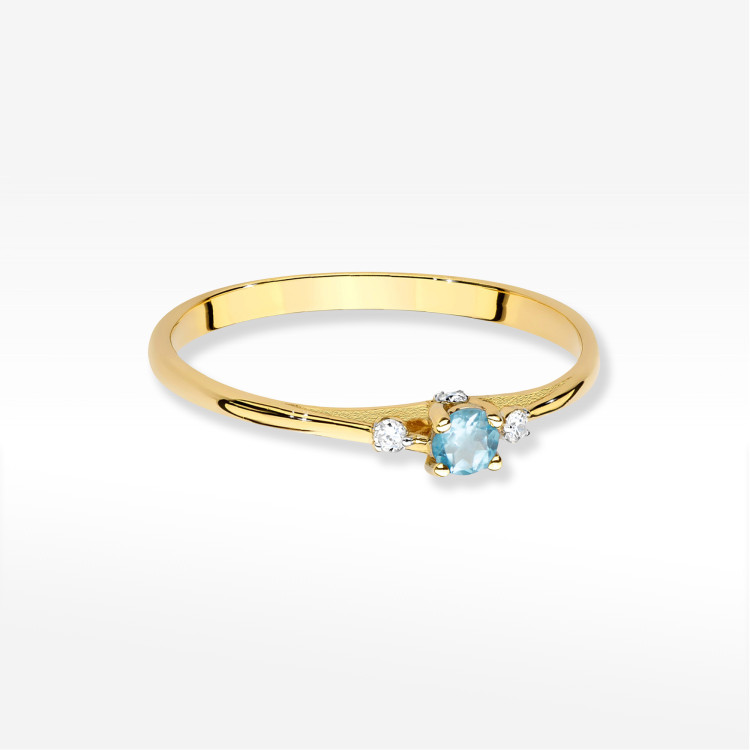 Pierścionek W0614 Topaz Swiss 0,196ct żółte złoto