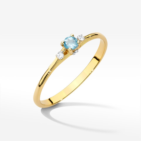 Pierścionek W0614 Topaz Swiss 0,196ct żółte złoto