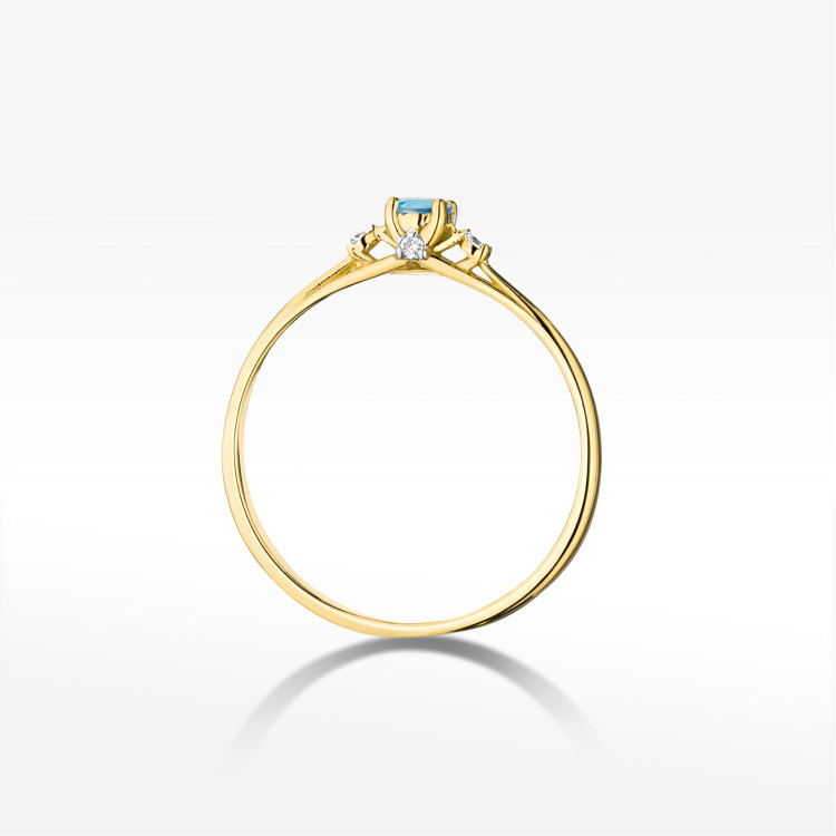 Pierścionek W0614 Topaz Swiss 0,196ct żółte złoto
