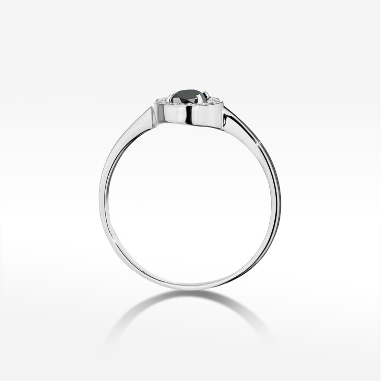 Pierścionek W0616 Czarny Diament 0,30ct białe złoto