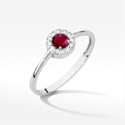 Pierścionek W0616 Rubin 0,30ct białe złoto