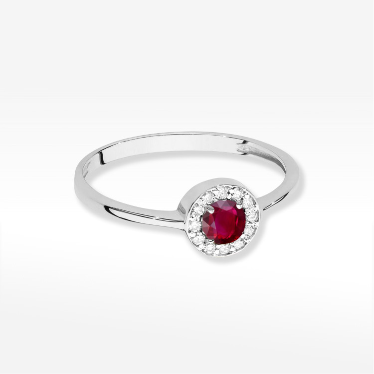 Pierścionek W0616 Rubin 0,30ct białe złoto