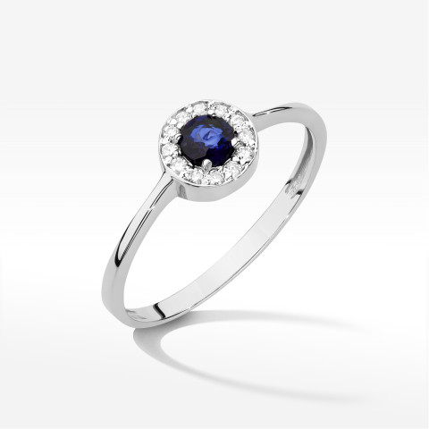 Pierścionek W0616 Szafir 0,30ct białe złoto