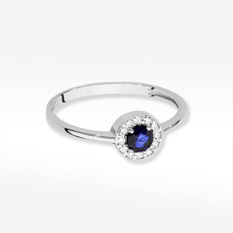 Pierścionek W0616 Szafir 0,30ct białe złoto