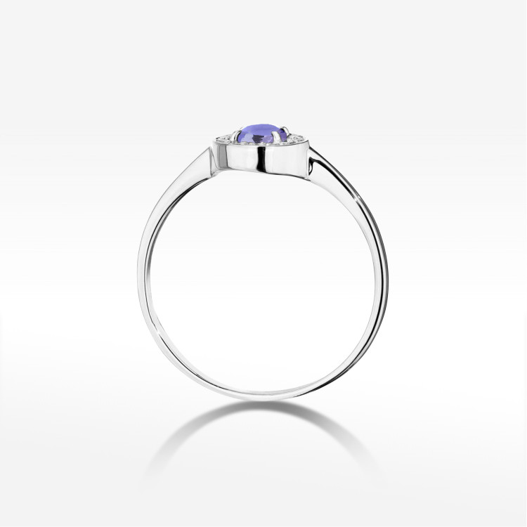Pierścionek W0616 Tanzanit 0,35ct białe złoto