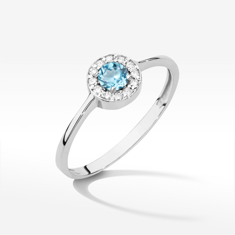 Pierścionek W0616 Topaz Swiss 0,25ct białe złoto