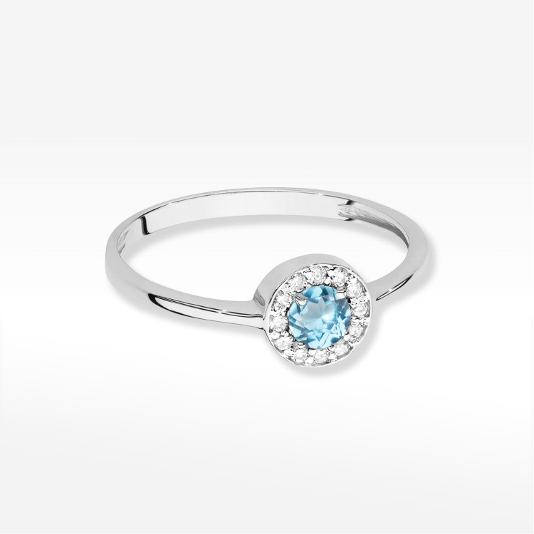Pierścionek W0616 Topaz Swiss 0,25ct białe złoto