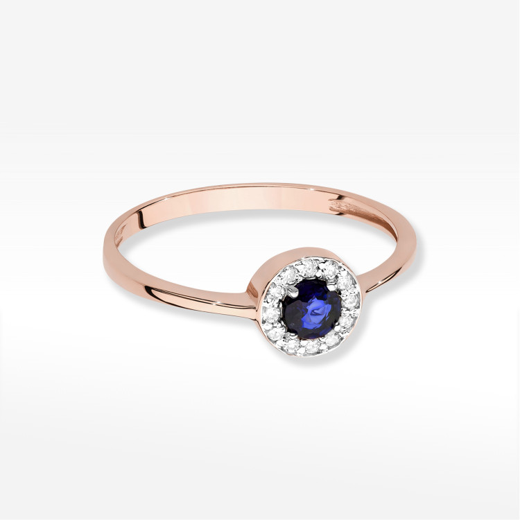 Pierścionek W0616 Szafir 0,30ct różowe złoto