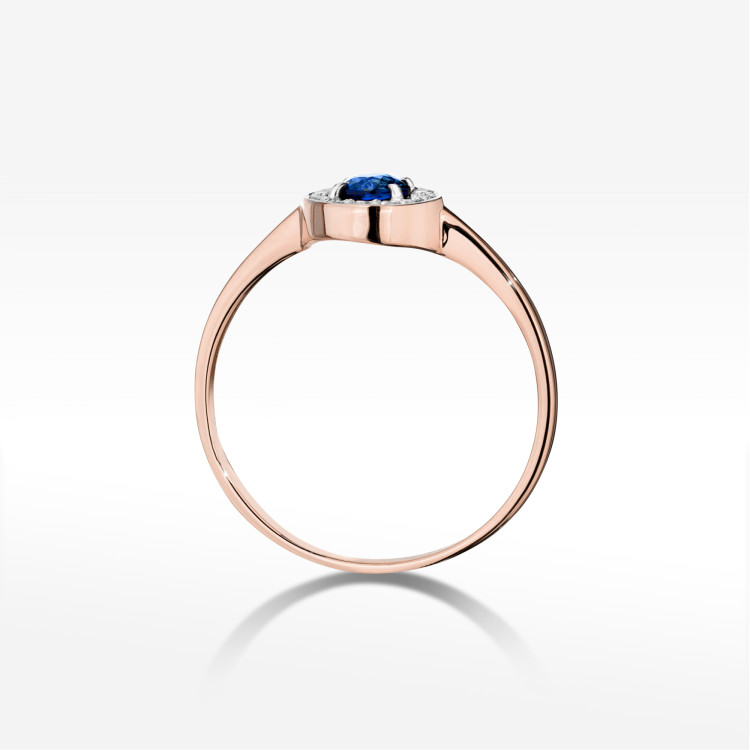 Pierścionek W0616 Szafir 0,30ct różowe złoto