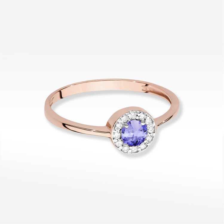 Pierścionek W0616 Tanzanit 0,35ct różowe złoto