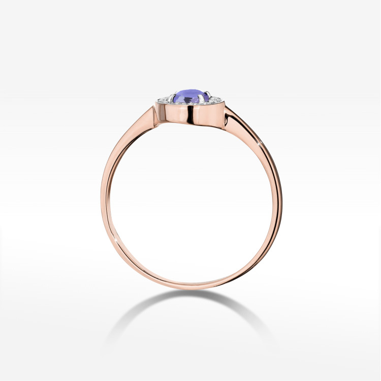 Pierścionek W0616 Tanzanit 0,35ct różowe złoto