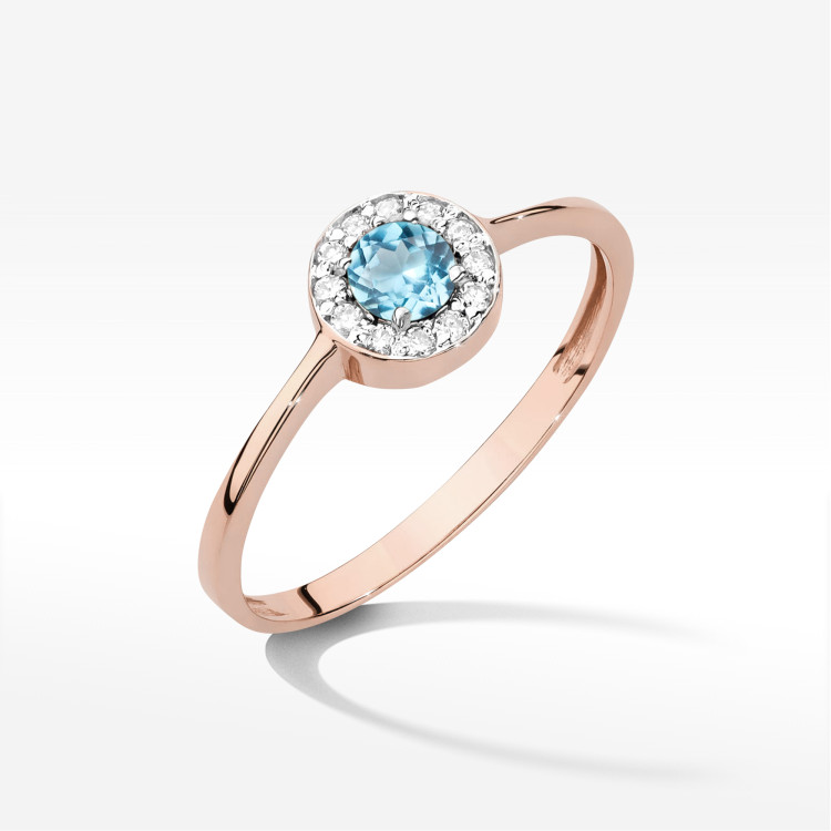 Pierścionek W0616 Topaz Swiss 0,25ct różowe złoto