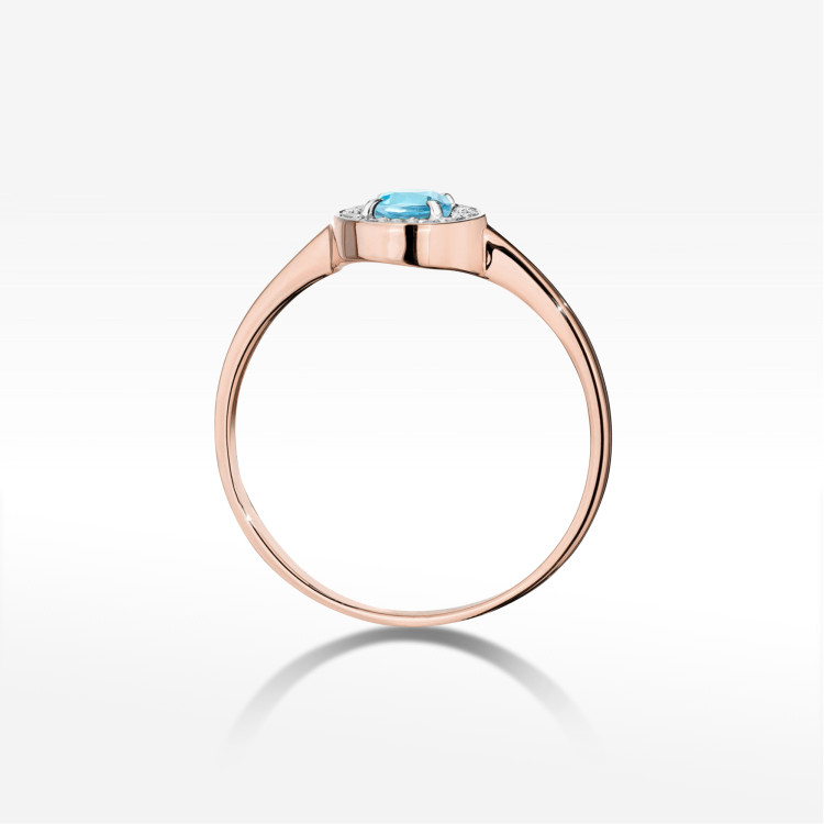 Pierścionek W0616 Topaz Swiss 0,25ct różowe złoto