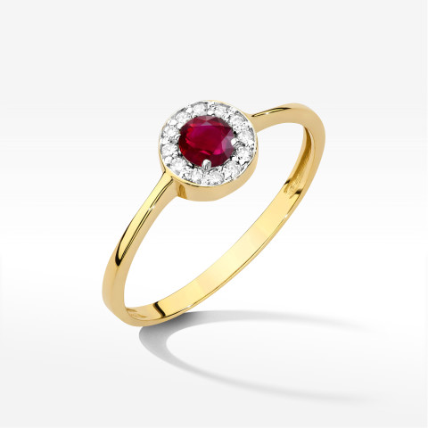 Pierścionek W0616 Rubin 0,30ct żółte złoto