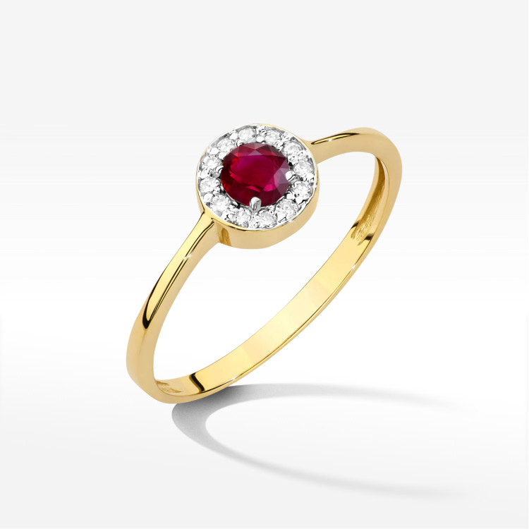 Pierścionek W0616 Rubin 0,30ct żółte złoto