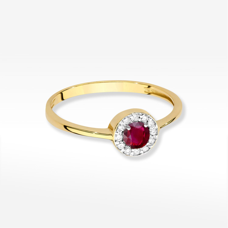 Pierścionek W0616 Rubin 0,30ct żółte złoto