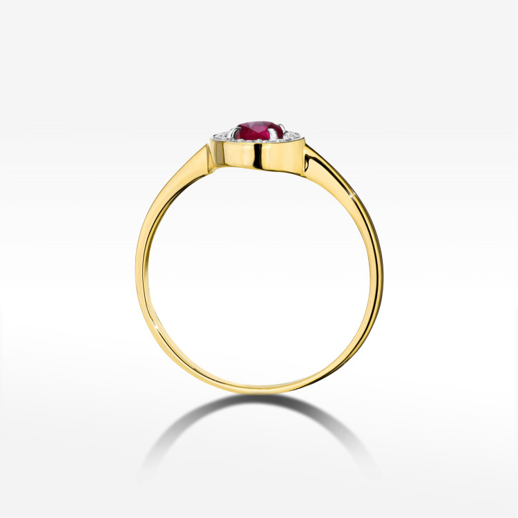 Pierścionek W0616 Rubin 0,30ct żółte złoto