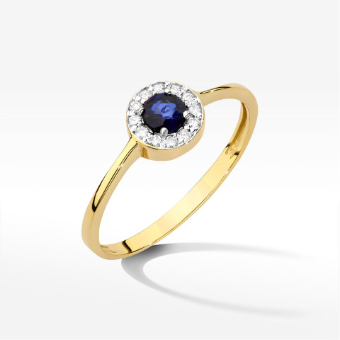 Pierścionek W0616 Szafir 0,30ct żółte złoto