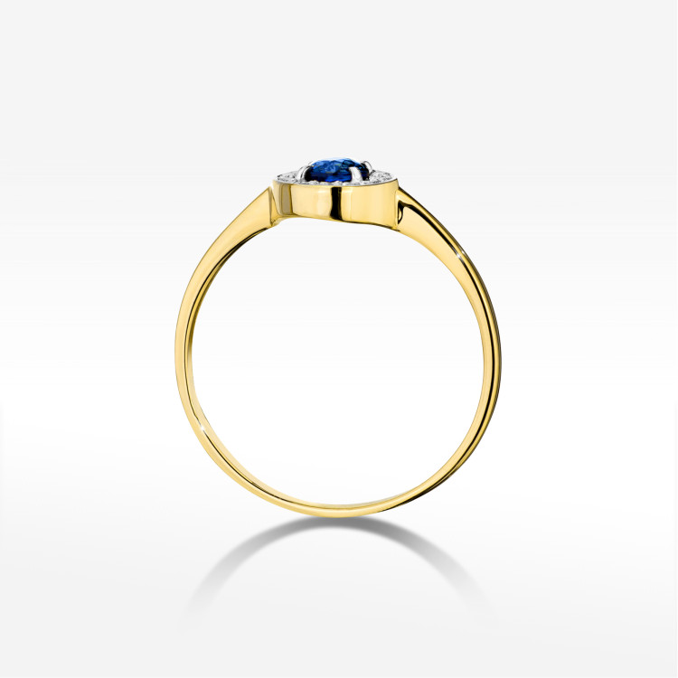Pierścionek W0616 Szafir 0,30ct żółte złoto