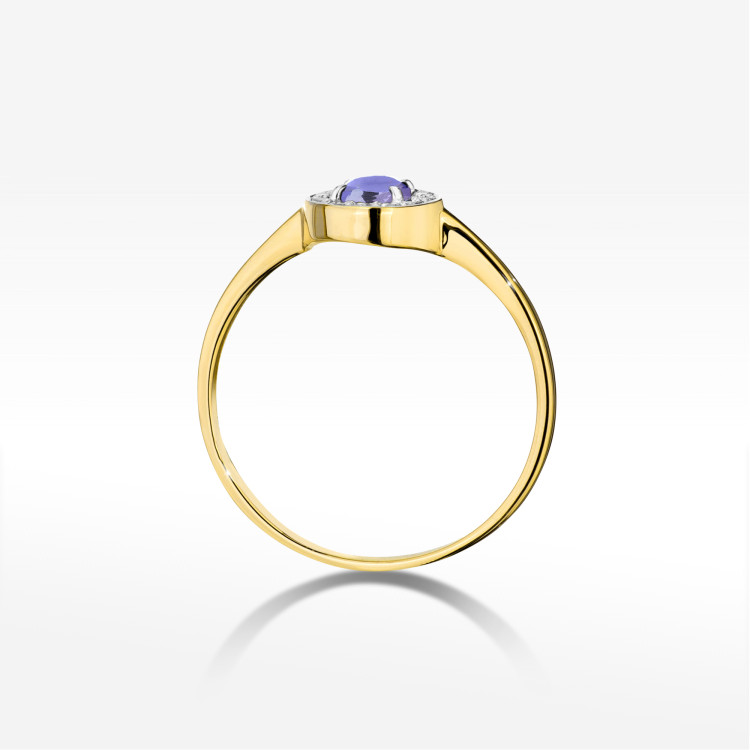 Pierścionek W0616 Tanzanit 0,35ct żółte złoto