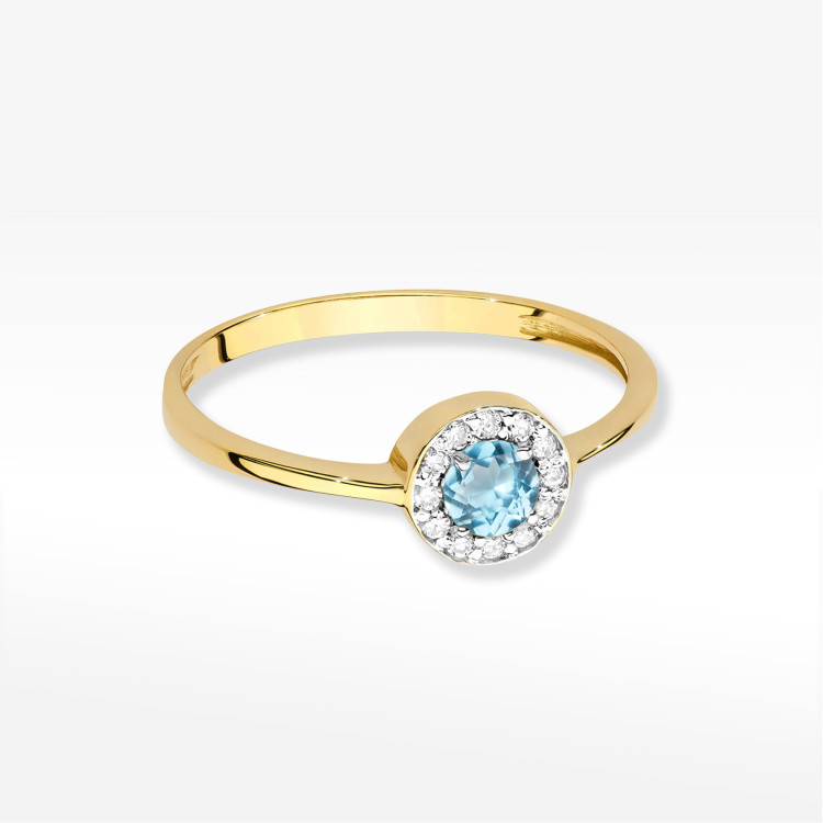 Pierścionek W0616 Topaz Swiss 0,25ct żółte złoto