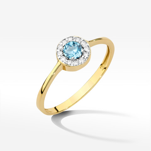 Pierścionek W0616 Topaz Swiss 0,25ct żółte złoto