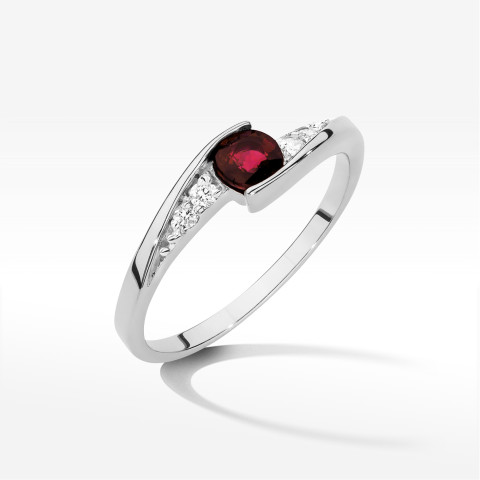 Pierścionek W0618 Rubin 0,30ct białe złoto