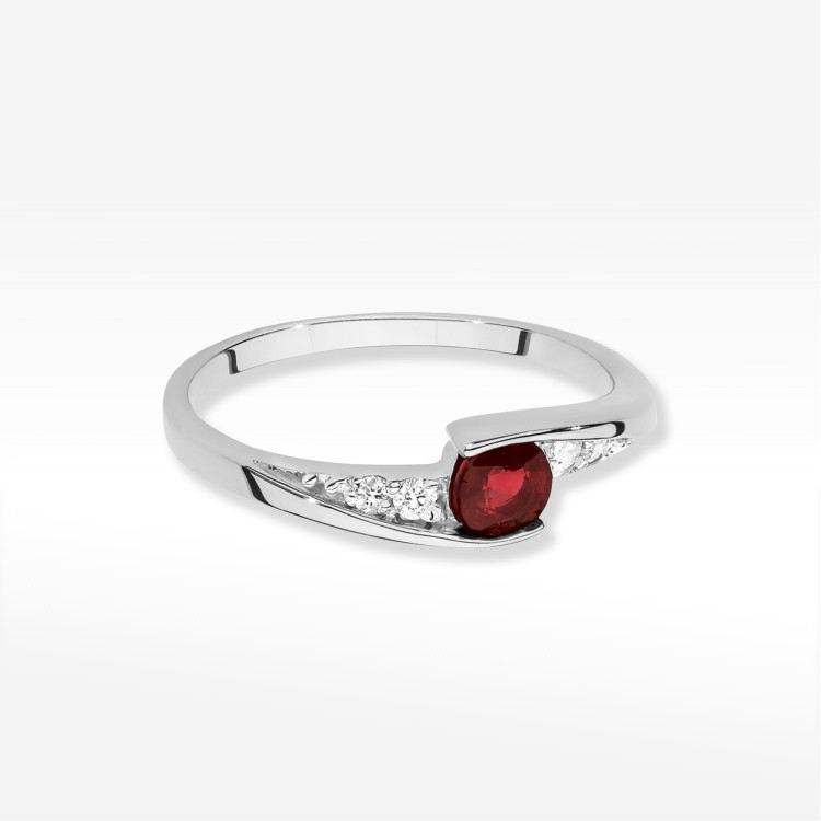Pierścionek W0618 Rubin 0,30ct białe złoto