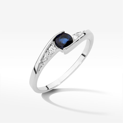 Pierścionek W0618 Szafir 0,30ct białe złoto