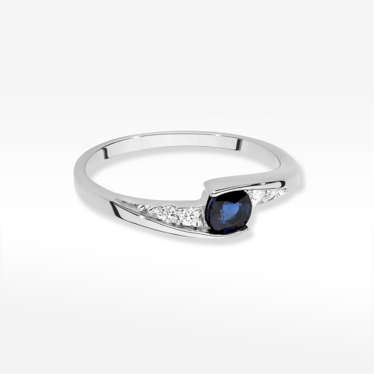 Pierścionek W0618 Szafir 0,30ct białe złoto