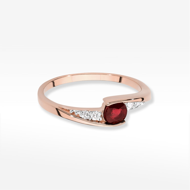 Pierścionek W0618 Rubin 0,30ct różowe złoto