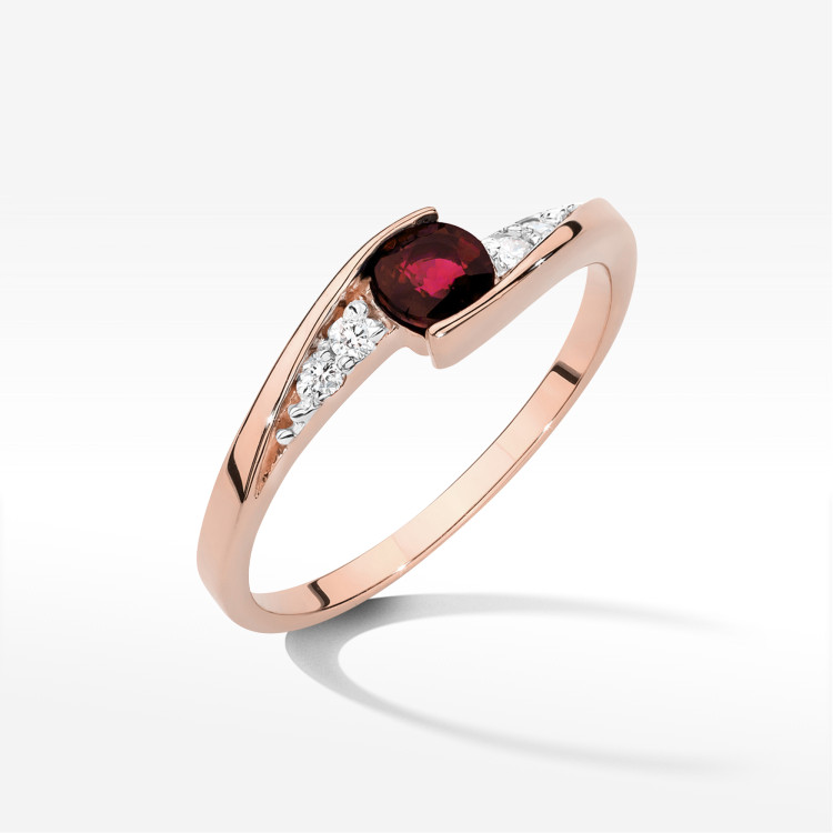 Pierścionek W0618 Rubin 0,30ct różowe złoto