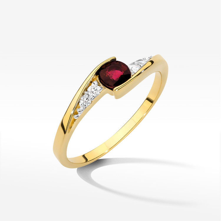 Pierścionek W0618 Rubin 0,30ct żółte złoto