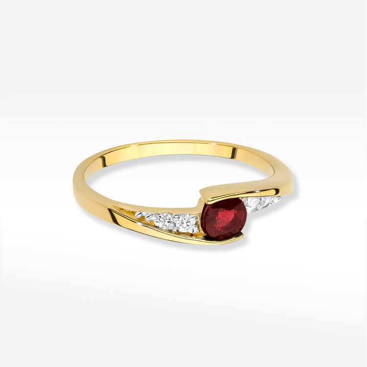 Pierścionek W0618 Rubin 0,30ct żółte złoto