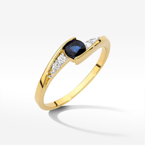 Pierścionek W0618 Szafir 0,30ct żółte złoto