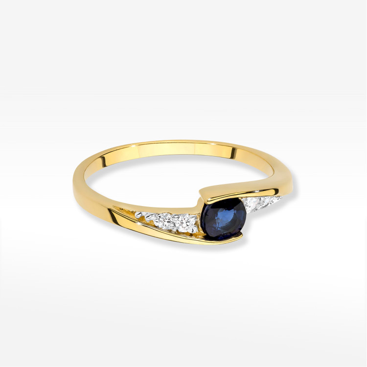 Pierścionek W0618 Szafir 0,30ct żółte złoto