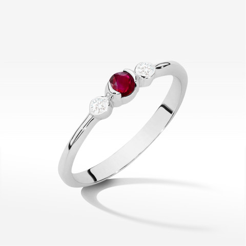 Pierścionek Rubin 0,21ct białe złoto W0620