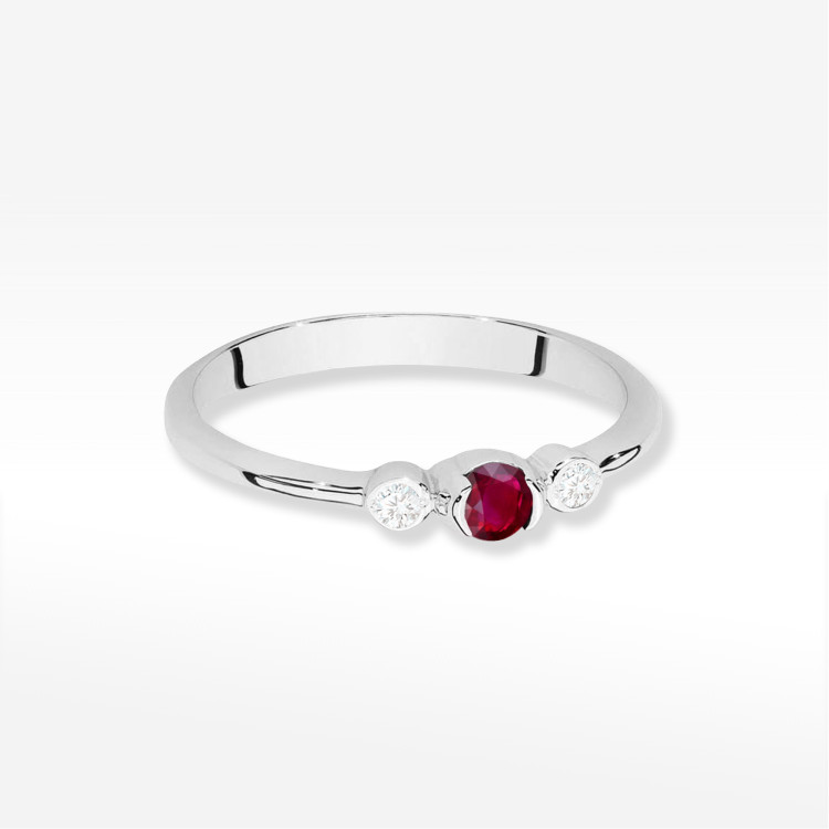 Pierścionek Rubin 0,21ct białe złoto W0620