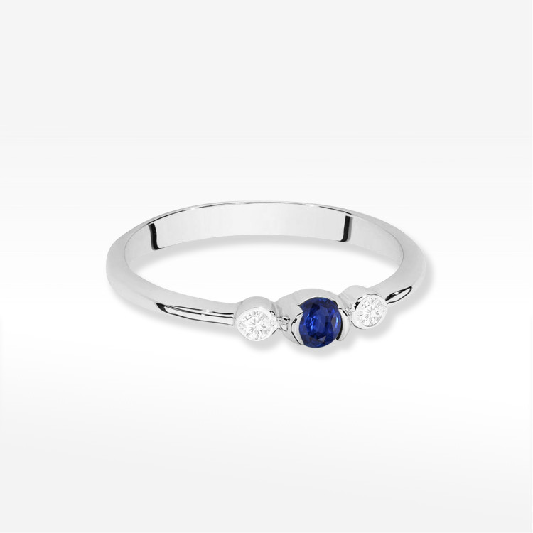 Pierścionek Szafir 0,21ct białe złoto W0620