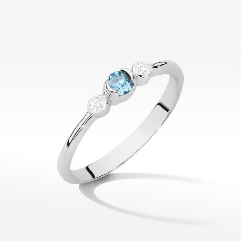 Pierścionek Topaz Swiss 0,21ct białe złoto W0620