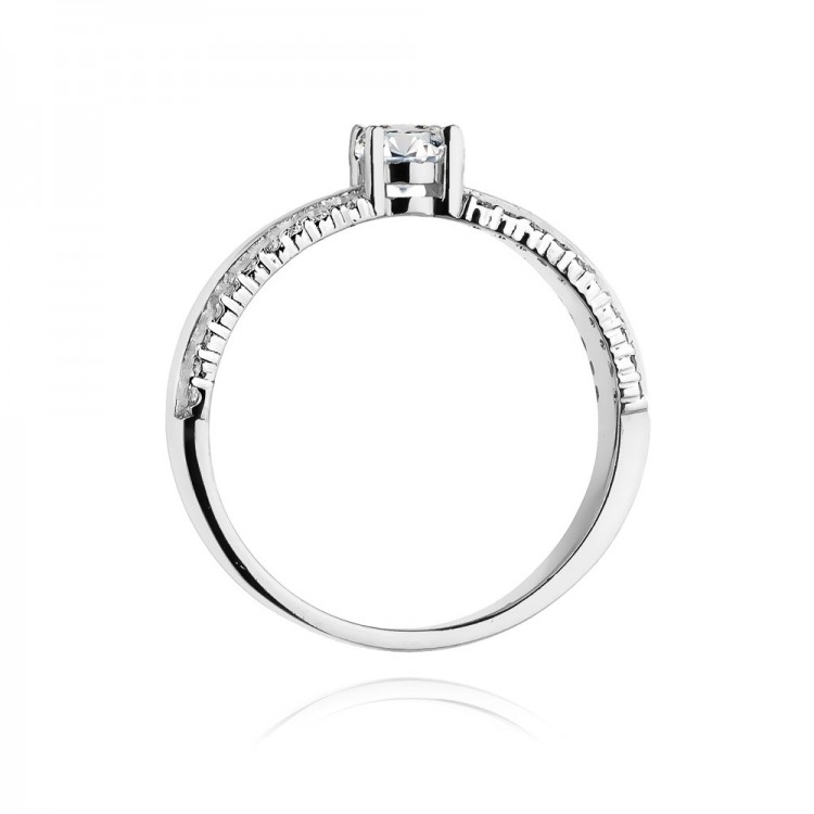 Pierścionek z białego złota z diamentami  - próba 585 0,45CT W-356B