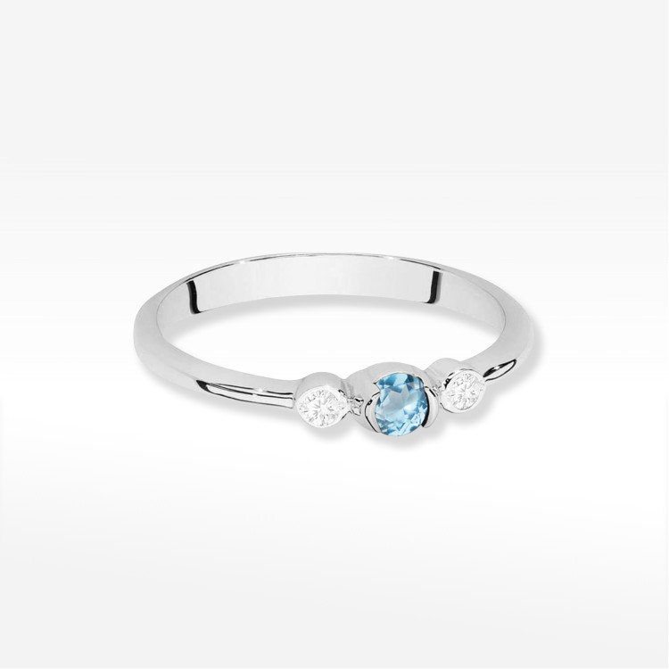 Pierścionek Topaz Swiss 0,21ct białe złoto W0620
