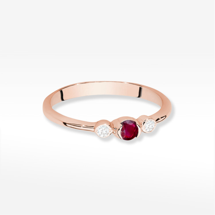 Pierścionek Rubin 0,21ct różowe złoto W0620