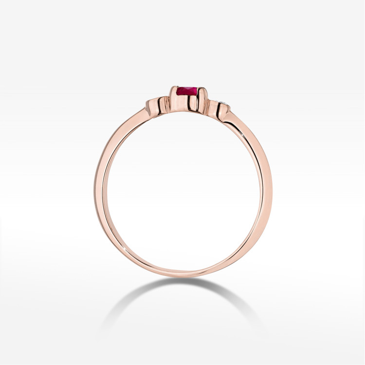 Pierścionek Rubin 0,21ct różowe złoto W0620